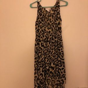 Leopard print high low dress
